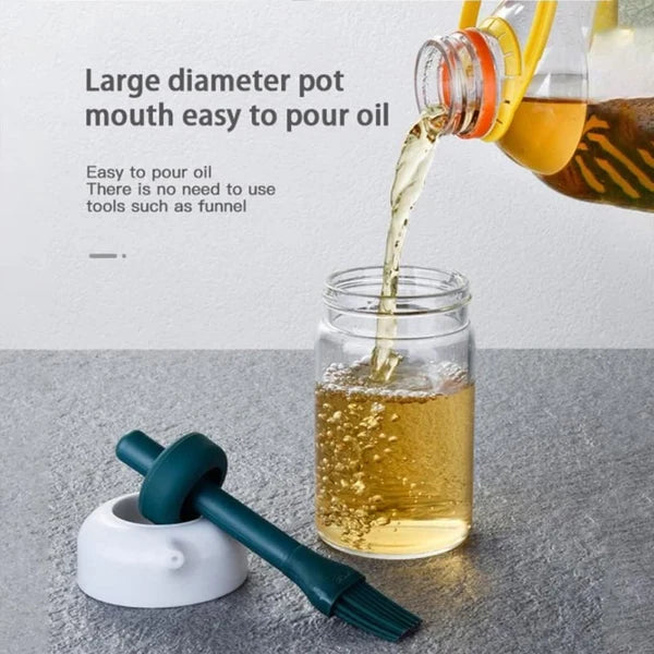 Glass Oil Dispenser with Brush – Borosilicate Kitchen Bottle | Own Hydrate