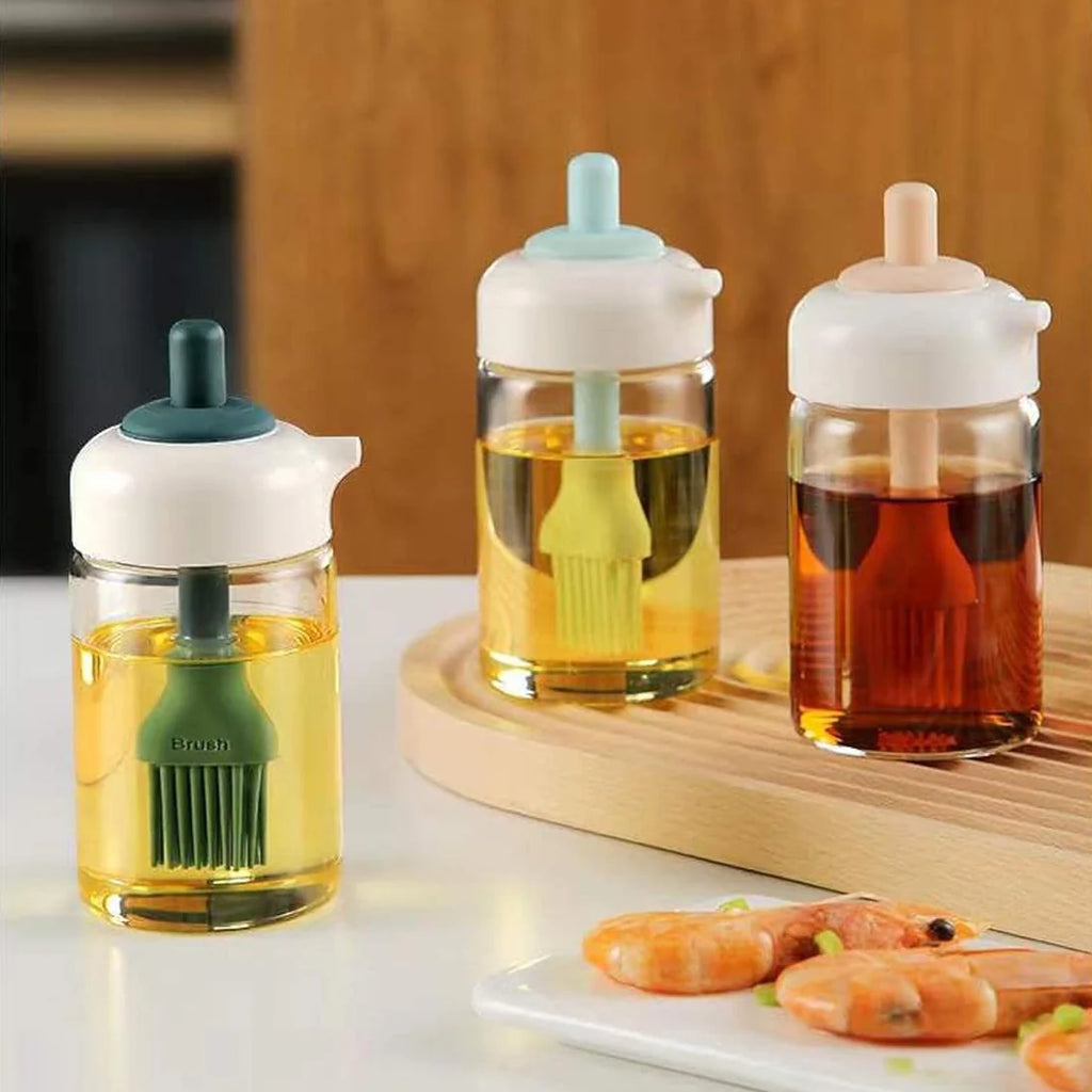 Glass Oil Dispenser with Brush – Borosilicate Kitchen Bottle | Own Hydrate