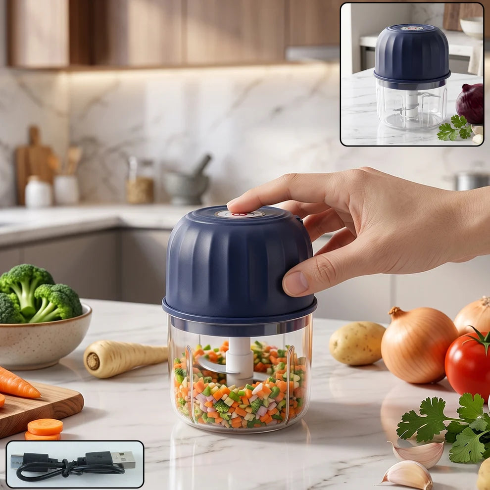 USB Rechargeable Electric Mini Food Chopper Garlic Grinder Vegetable