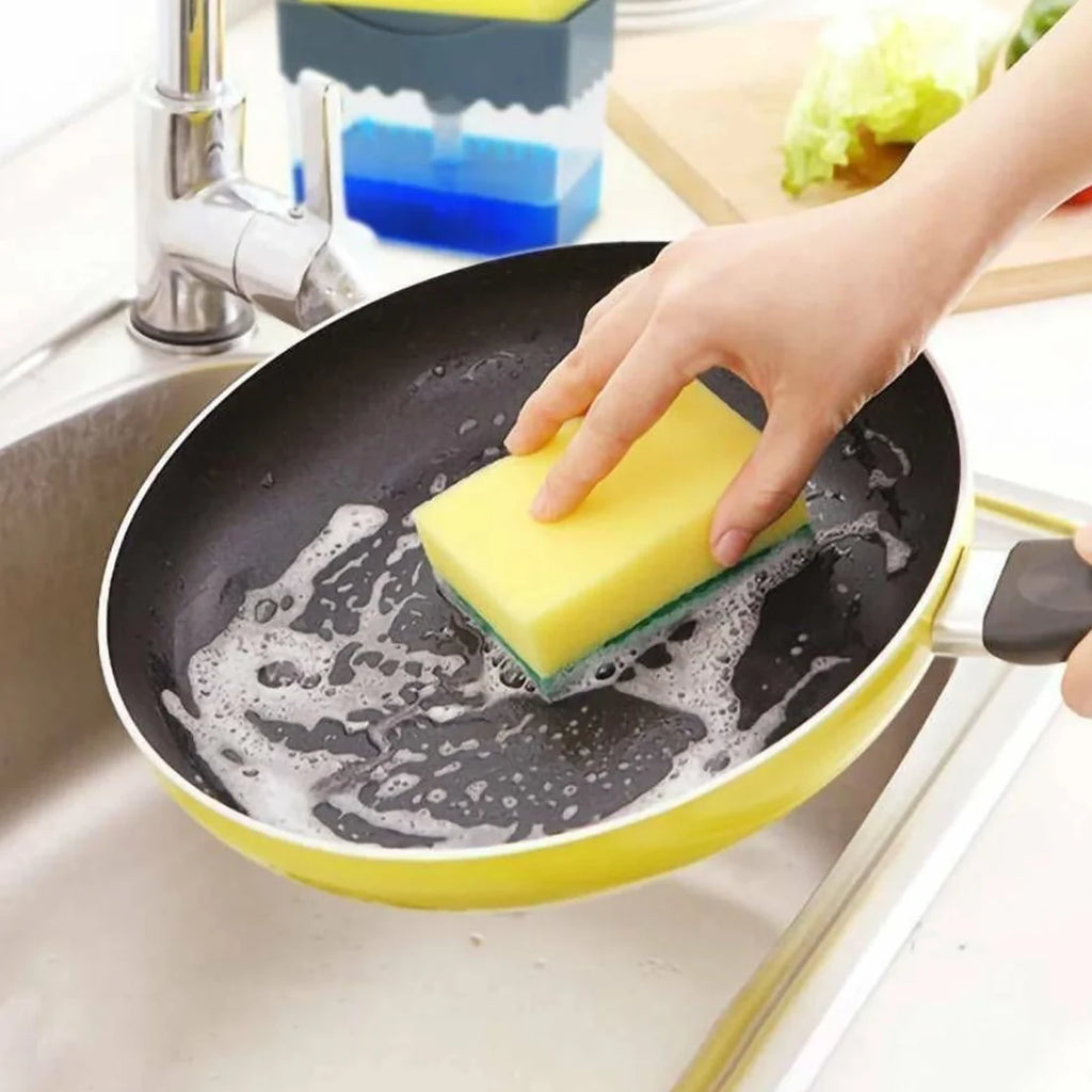 Kitchen Soap Dispenser with Sponge Holder – Organised Dishwashing