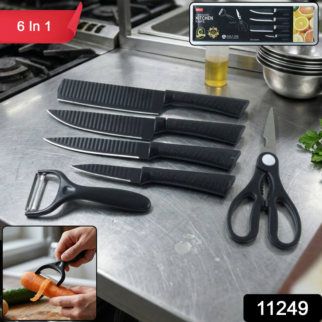 Kitchen Knife Set – Complete 6-in-1 Multipurpose Tool for Home & Kitchen